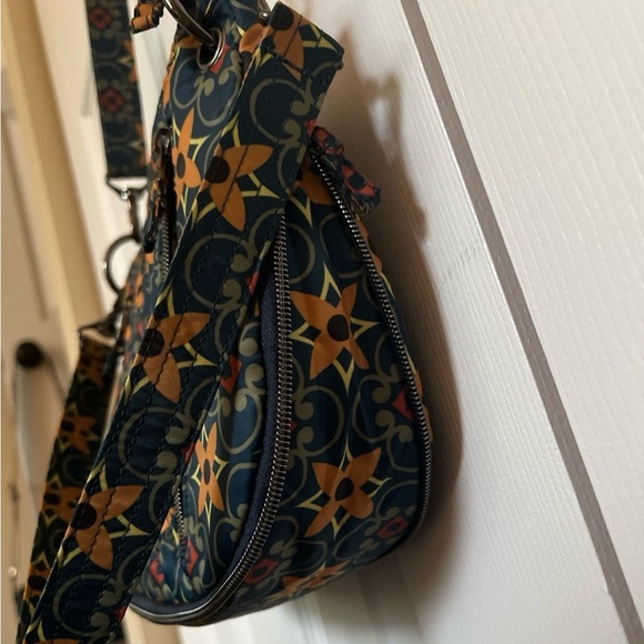 LUG Swivel Convertible Tiles Teal Patterned Shoulder Bag with Crossbody Strap - Picture 6 of 9